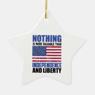 Nichts ist wertvoller als Unabhängigkeit und Leib Keramik Ornament
