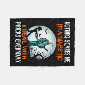 Nichts kümmert mich, dass ich Diabetiker bin, mit  Fleecedecke (Vorderseite (Horizontal))