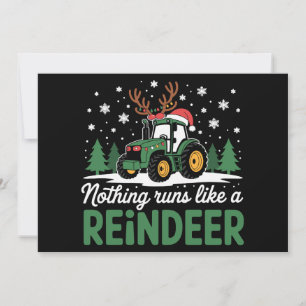 Nichts läuft wie ein Weihnachtstraktor für Rentier Einladung