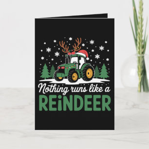Nichts läuft wie ein Weihnachtstraktor mit Rentier Karte