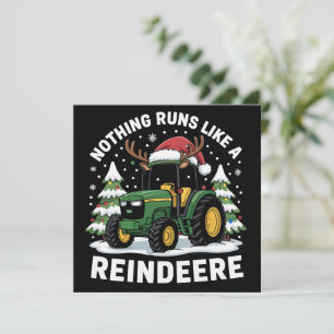 Nichts läuft wie ein Weihnachtstraktor von Reindee Feiertagskarte