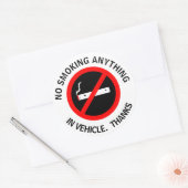 NICHTS RAUCHEN IM FAHRZEUG. DANK RUNDER AUFKLEBER (Umschlag)