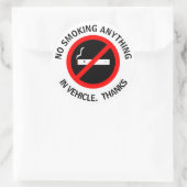 NICHTS RAUCHEN IM FAHRZEUG. DANK RUNDER AUFKLEBER (Tasche)