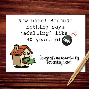 Nichts sagt erwachsen wie 30 Jahre Schulden Karte