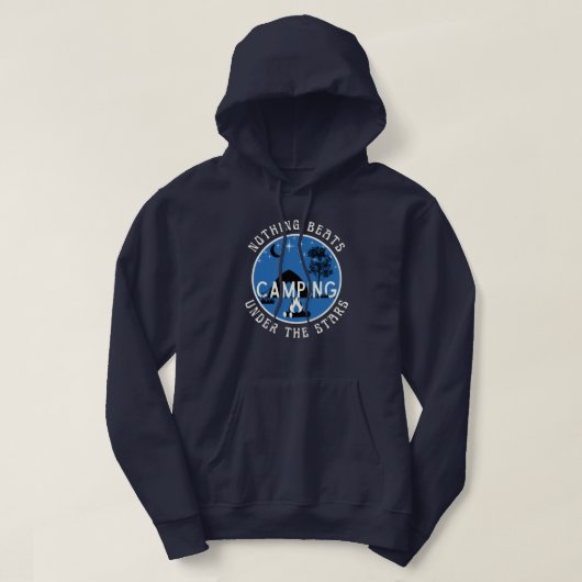 Nichts schlägt Camping unter den Sternen Hoodie (Design vorne)