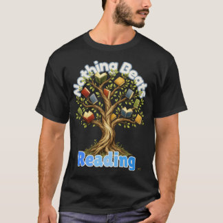 Nichts schlägt das Lesen Buchbaum-Lehrergeschenk T-Shirt