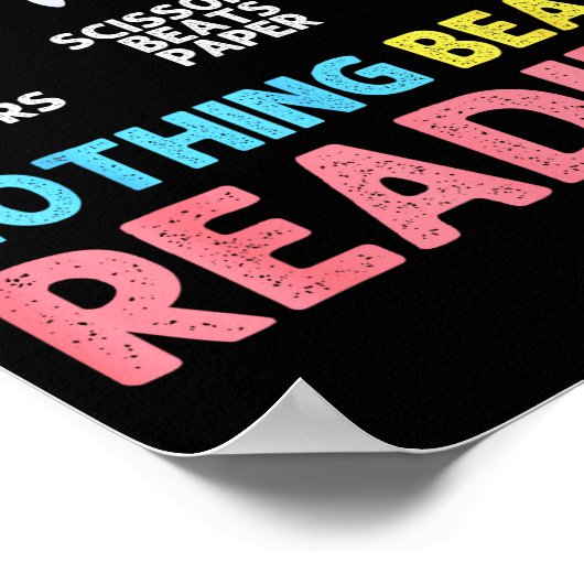 Nichts schlägt lustige Rock Paper Scissors lesen Poster (Ecke)