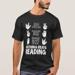 Nichts schlägt lustiges Schere, Stein, Papier lese T-Shirt