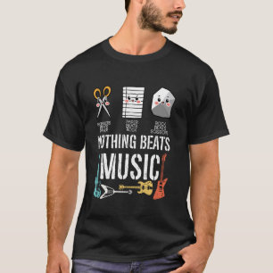 Nichts schlägt Musik Rock Paper Scissors Lustiger  T-Shirt