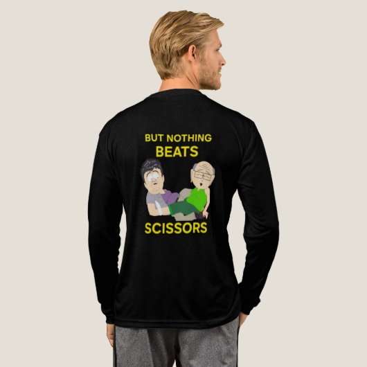 Nichts schlägt Schere  Tri-Blend Shirt (Voller Rücken)
