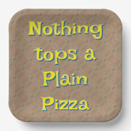 Nichts schmückt einen Schlichten Pizza-Typografie- Pappteller