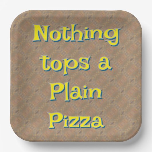 Nichts schmückt einen Schlichten Pizza-Typografie- Pappteller (Vorderseite)