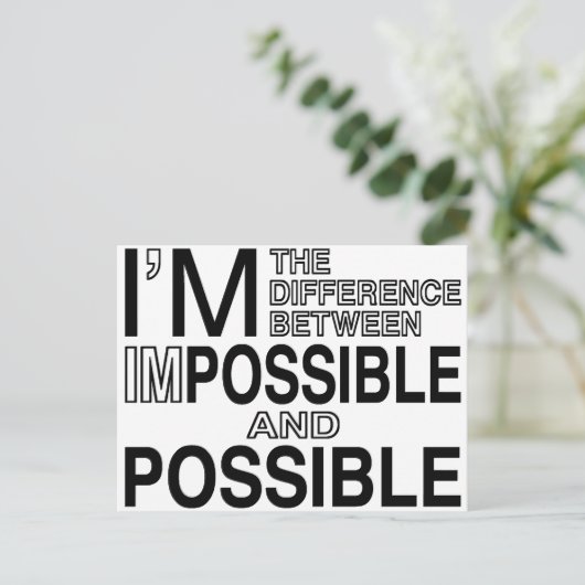 Nichts unmöglich postkarte (Stehend Vorderseite)