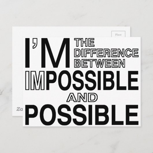 Nichts unmöglich postkarte (Vorne/Hinten)