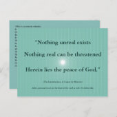 Nichts Unwirkliches existiert Nicht duale ACIM Kar Postkarte (Vorne/Hinten)