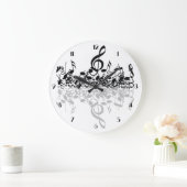 Nichtsaber Höhen-Musiknoten-Wand-Uhr Große Wanduhr (Zuhause)