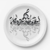 Nichtsaber Höhen-schwarzer Musiknoten-PapierTeller Pappteller (Vorderseite)