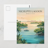 Nichupté-Lagune Mexiko Postkarte (Vorne/Hinten)