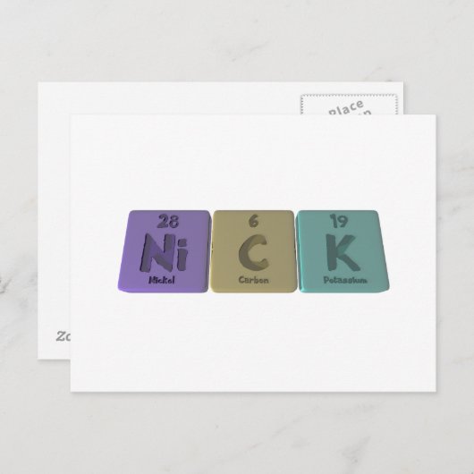 Nick als Nickel-Kohlenstoff-Kalium Postkarte (Vorne/Hinten)