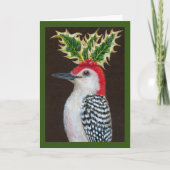 Nick der Weihnachtskarte des Rotbauchspecht Dankeskarte (Vorderseite)