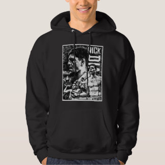 Nick Diaz Schwarz und Weiß Zeichnend Klassik Hoodie
