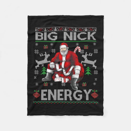 Nick Energy Funny Weihnachten Ugly Sater Men W Fleecedecke (Vorderseite)