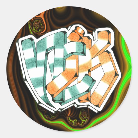 Nick ~ Garffiti Art Sticker 1.5" (Vorderseite)