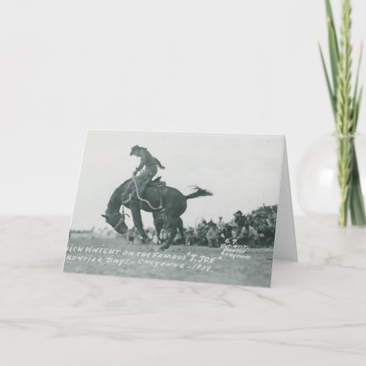 Nick Knight reiten T. Joe bei Cheyenne Frotier Day Karte (Vorderseite)