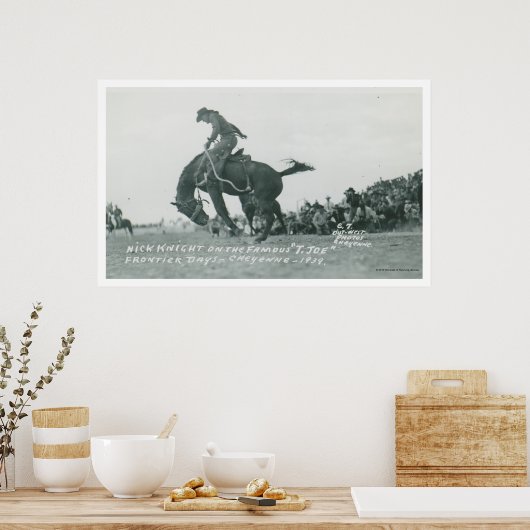 Nick Knight reiten T. Joe bei Cheyenne Frotier Day Poster (Küche)