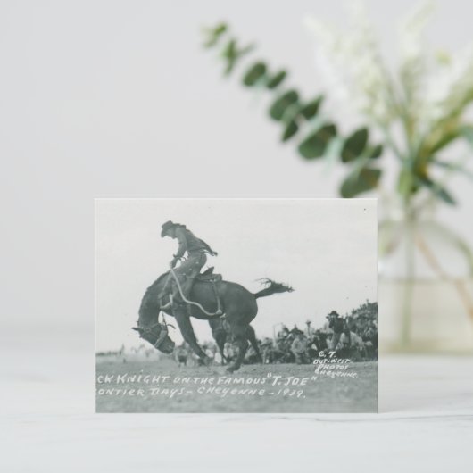 Nick Knight reiten T. Joe bei Cheyenne Frotier Day Postkarte (Stehend Vorderseite)