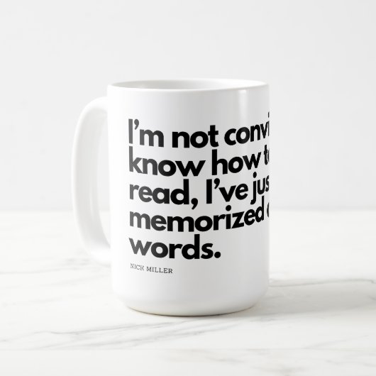 Nick Miller Zitat Kaffeetasse (Vorderseite Links)