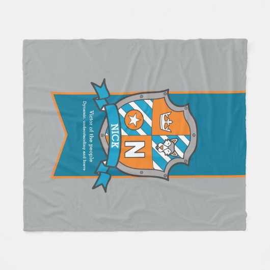 Nick oder Buchstabe N, d. h. grauorange Fleecedecke (Vorderseite (Horizontal))