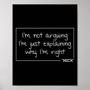 Nick Zitat Funny Geburtstag Personalisierter Name  Poster