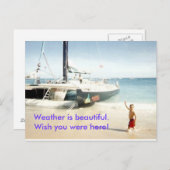 NickCatamaranWaikiki, Wetter ist schön.Wish.. Postkarte (Vorne/Hinten)