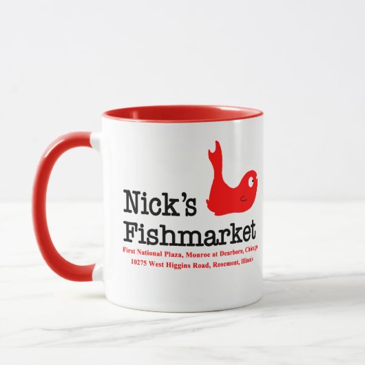 Nicke Fischmarkt, Chicago und Rosement, Illinois Tasse (Links)