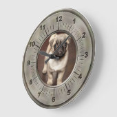 Nickel-Foto gebürstet Große Wanduhr (Winkel)