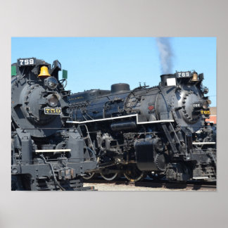 Nickel Plate Road 759 und 765 Dampflokomotiven Poster