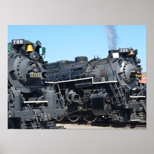 Nickel Plate Road 759 und 765 Dampfzug Motor Train Poster (Vorne)