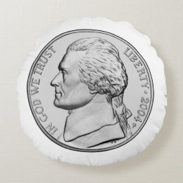Nickelmünze-rundes Kissen