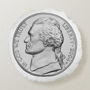 Nickelmünze-rundes Kissen