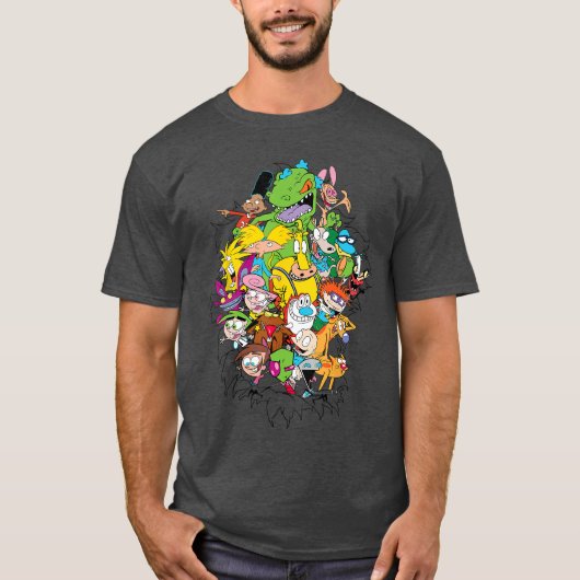 Nickelodeon Classic Characters Burstinghrough ee f T-Shirt (Vorderseite)