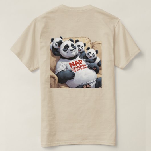 Nickerchen Champion - Funny Panda Vater Schlafen T T-Shirt (Design Rückseite)