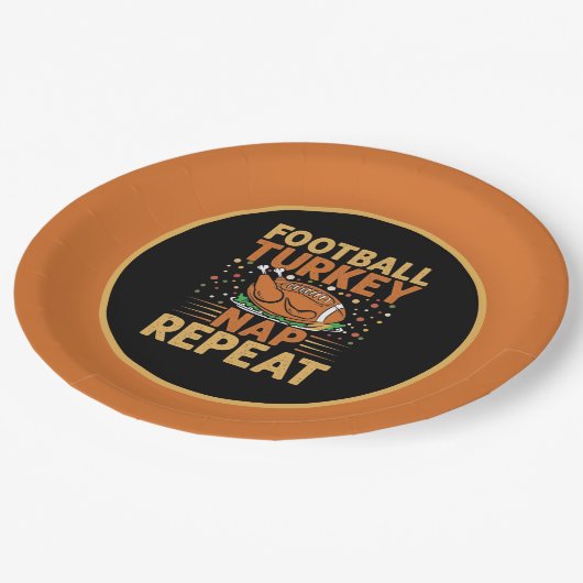 Nickerchen "Fußball-Truthahn" wiederholt Wortart E Pappteller (Schrägansicht)