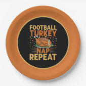 Nickerchen "Fußball-Truthahn" wiederholt Wortart E Pappteller (Vorderseite)