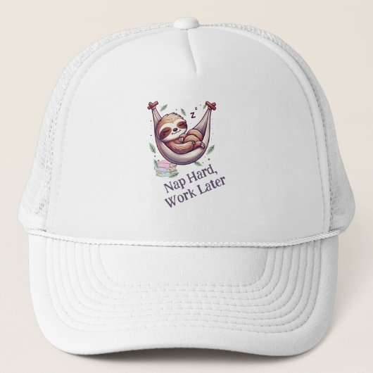 Nickerchen Hard Sloth Truckerkappe (Vorderseite)