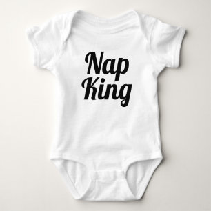Nickerchen King Boy Black und White Slogan Baby Bo Baby Strampler