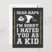 Nickerchen Lazy Schlafen Napping Kid Niedlich Pand Postkarte (Vorne/Hinten)