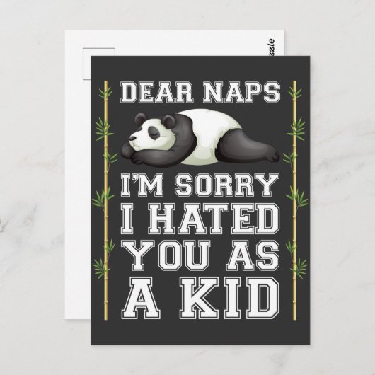 Nickerchen Lazy Schlafen Napping Kid Niedlich Pand Postkarte (Vorne/Hinten)