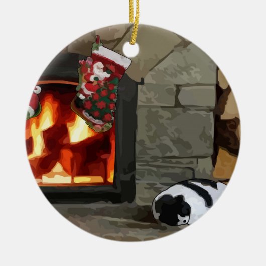 Nickerchen machen durch den Kamin Keramikornament (Vorne)