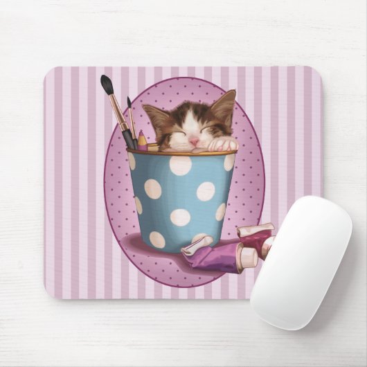 Nickerchen machendes Kätzchen Mousepad (Mit Mouse)